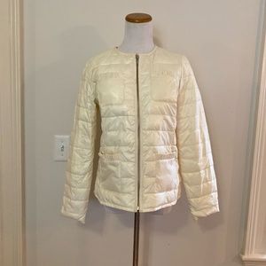 Talbots Collarless Primaloft Puffer Coat, Ivory, XS